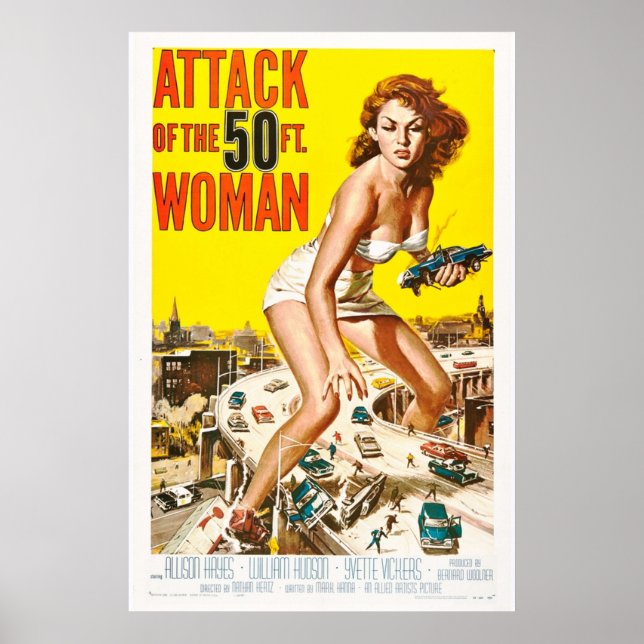 Poster Attaque De La Femme 1958 De 50ft Art Retro Movie (Devant)