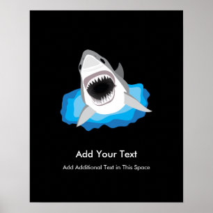 Poster Attaque de requin - ajoutez votre propre légende