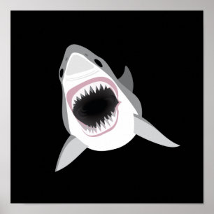 Poster Attaque de requin - Le grand requin blanc montre s