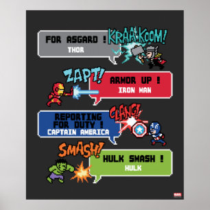 Poster Attaque des Avengers de 8 bits