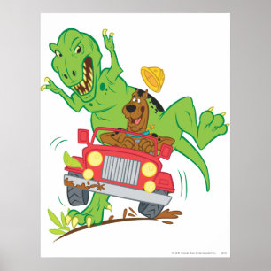 Poster Attaque Scooby Doo T-Rex