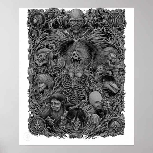 Poster Attaque Sur Titan Titans Anime Design (Devant)