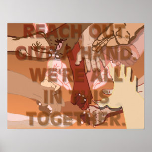 Poster Atteignez donnent une main