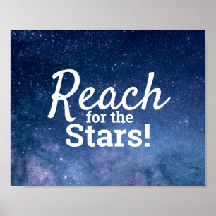Poster Atteignez les Étoiles Citation Motivation Inspirat
