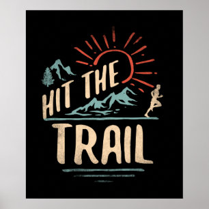 Poster Atteindre le coureur de piste - Style rétro Exéc