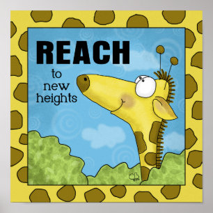 Poster Atteindre New Heights Giraffe