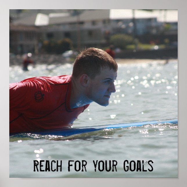 Poster Atteindre vos objectifs - Surf (Devant)