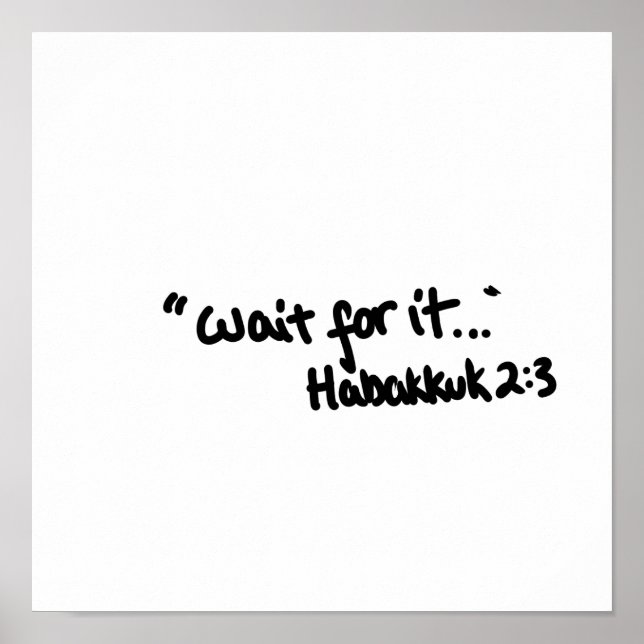 Poster Attendez-le simple La typographie de citation bibl (Devant)