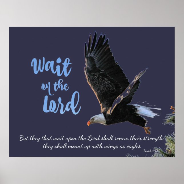 Poster Attendez sur le Seigneur; La Bible des Aigles Vers (Devant)