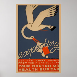 Poster Attendre l'affiche vintage de santé de WPA