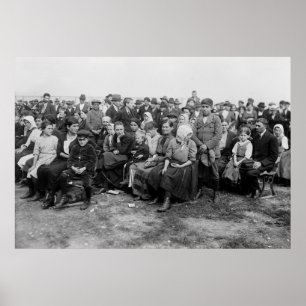 Poster Attente à Ellis Island, début du XIXe siècle