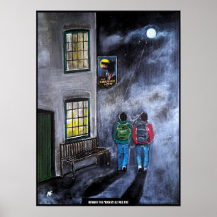 Poster Attention à la Lune Peinture d'Alfred Fox