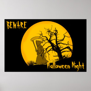 Poster Attention à la nuit d'Halloween