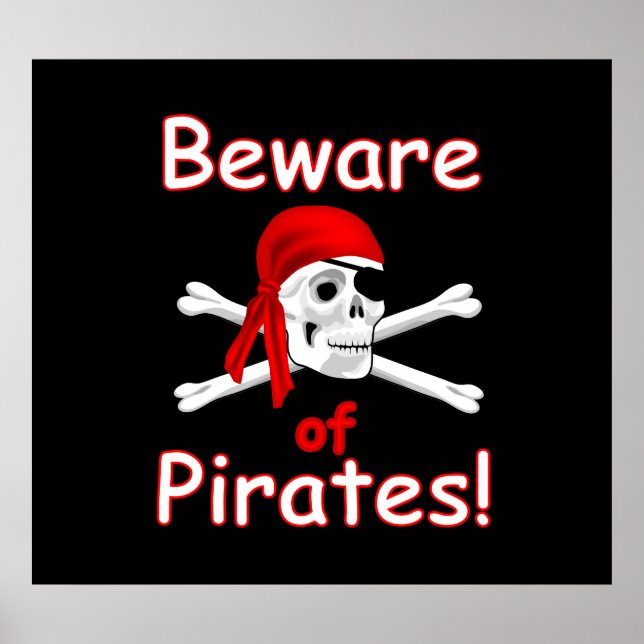 Poster Attention à l'affiche des pirates (Devant)