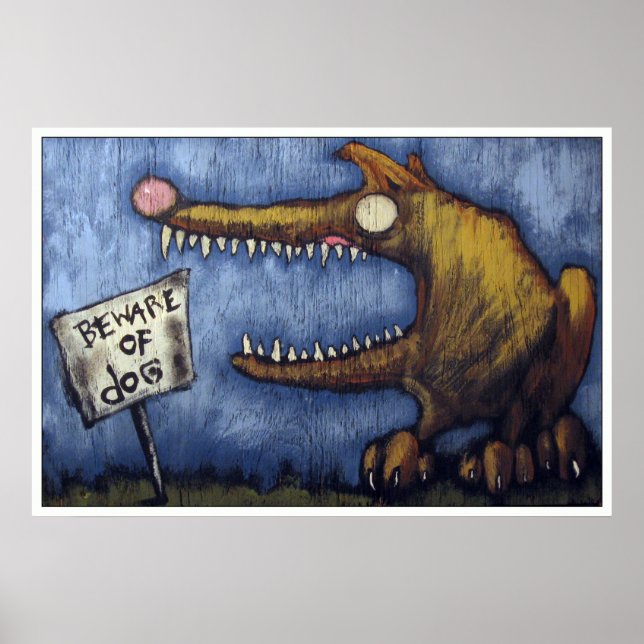 POSTER "ATTENTION AU CHIEN #1" (Devant)