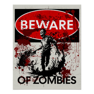 Poster Attention aux zombies