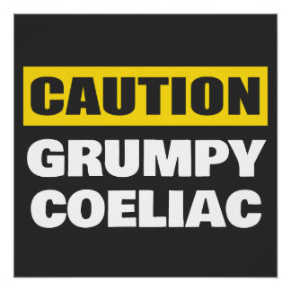 Poster Attention Coeliaque Grumpy Celiac