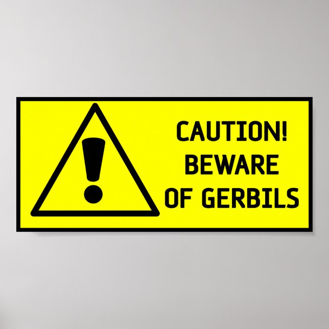 Poster Attention Gerbils (Devant)