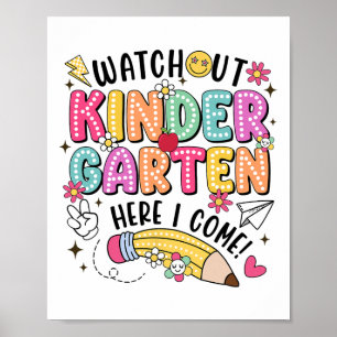 Poster Attention maternelle me voici Premier jour de repr