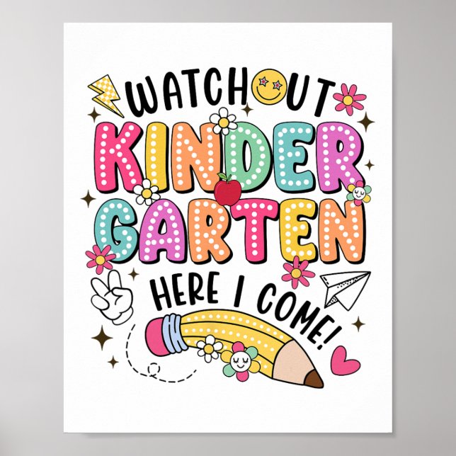 Poster Attention maternelle me voici Premier jour de repr (Devant)
