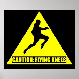Poster Attention : MIXED MARTIAL ART des genoux volants /