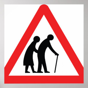 Poster ATTENTION Personnes Âgées - Panneau de Signalisati