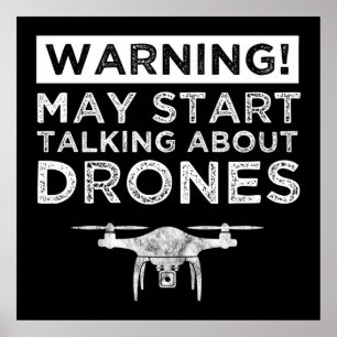Poster Attention ! Peut Commencer À Parler De Drones