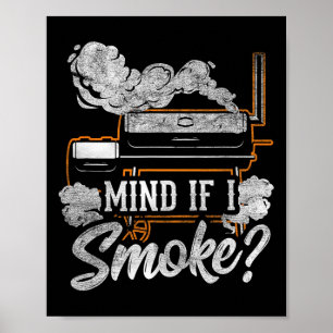 Poster Attention Si Je Fume Drôle Barbecue Fumeur Grillan