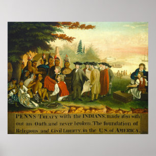 Poster Atterrissage de Columbus - Edward Hicks Fine Art P