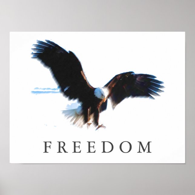 Poster Atterrissage de l'aigle de liberté motivationnelle (Devant)