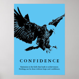 Poster Atterrissage de l'aigle Motivation Confiance Bleu