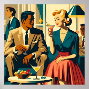 Poster Attirance partagée pour les couples de fêtes cockt