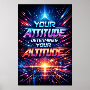 Poster Attitude détermine l'altitude - Art de typographie