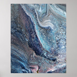 Poster Attraction naturelle 1 Flux bleu Art Abstrait Impr