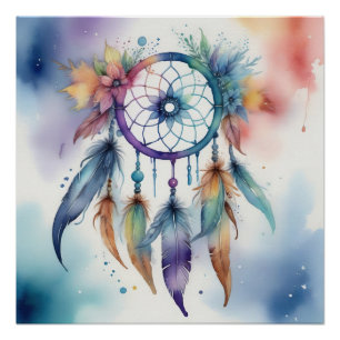 Poster Attrape-rêves aquarelle