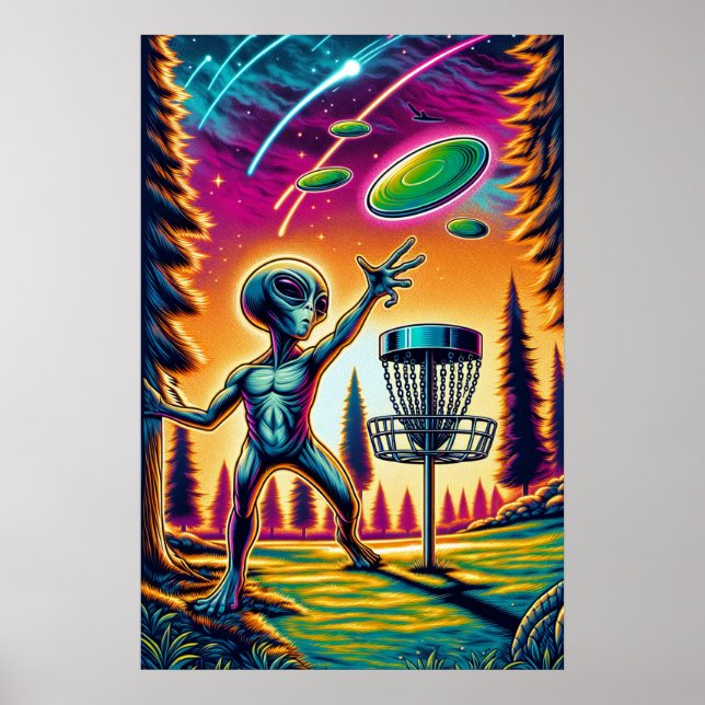 Poster Attrapez la brise | Alien Disk Golf (Devant)