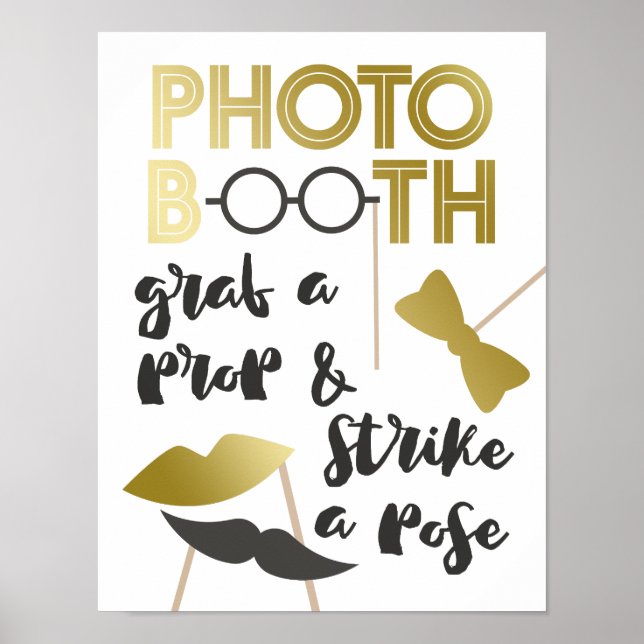 Poster Attrapez une poignée Charming Faux Gold Photo Boot (Devant)