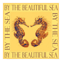 Au bord de la mer magnifique hippocampe - jaune