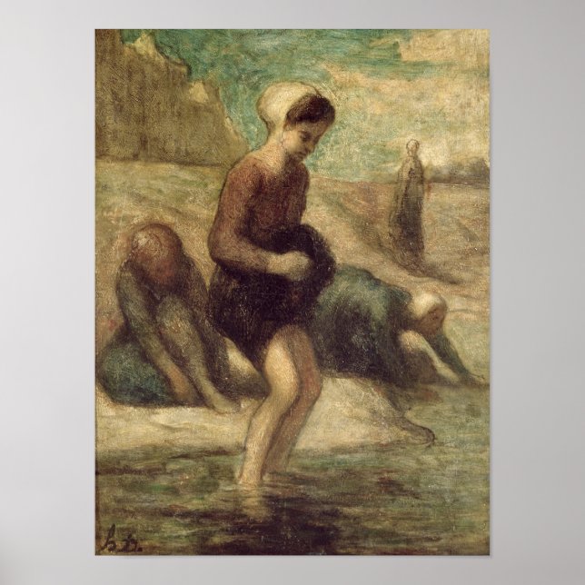 Poster Au bord de l'eau, vers 1849-53 (Devant)