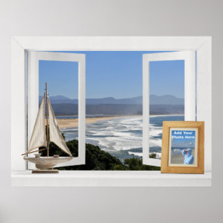 Poster Au bord de l'océan -- Vue de fenêtre ouverte perso