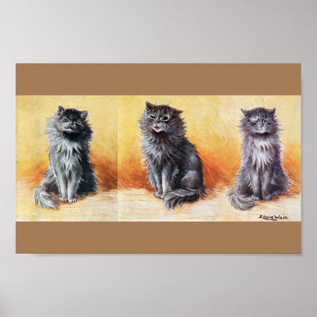 Poster Au Cat Show, Louis Wain (Devant)