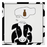 Poster au chocolat au lait de vache drôle 20x20