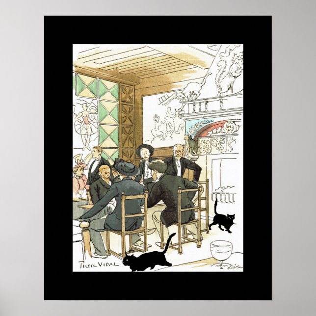 Poster Au Conversation Noir ~ Au Chat Noir ~ Pierre Vidal (Devant)