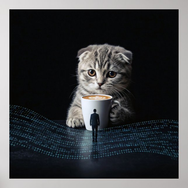 Poster Au-delà de l'ordinaire : Un chat, un café et un co (Devant)
