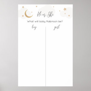 Poster Au-dessus de la lune Baby Gender Prediction Graphi