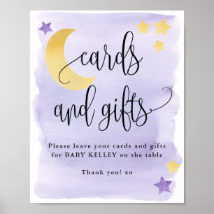 Poster Au-dessus de la lune, des cartes et des cadeaux de