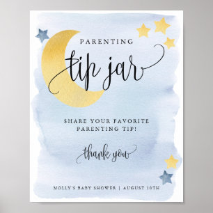 Poster Au-dessus de la lune, écran bleu de la poitrine de
