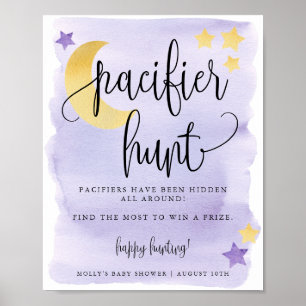 Poster Au-dessus de la lune Purple Baby Pacifier jeu de c