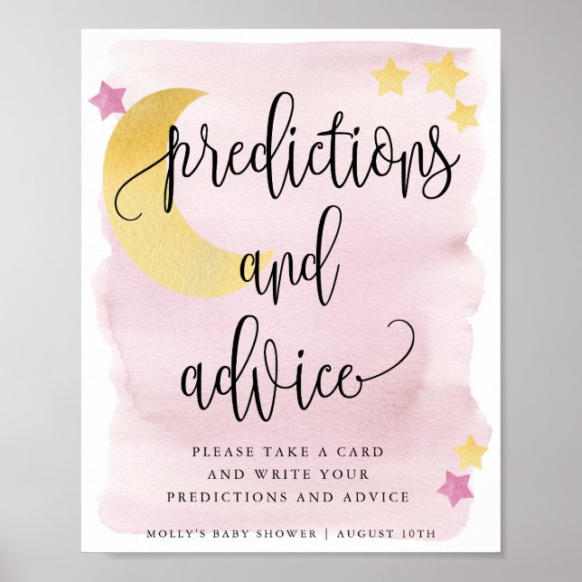 Poster Au-dessus de la lune rose prédictions et affichage (Devant)