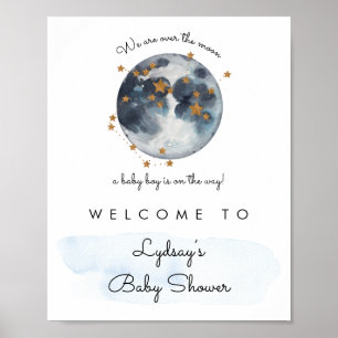 Poster Au-Dessus De L'Affiche de bienvenue Baby shower Lu
